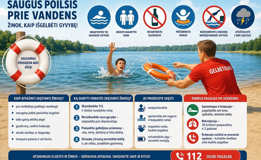 Maudymosi sezonas: saugus poilsis prie vandens telkinių - Visagine